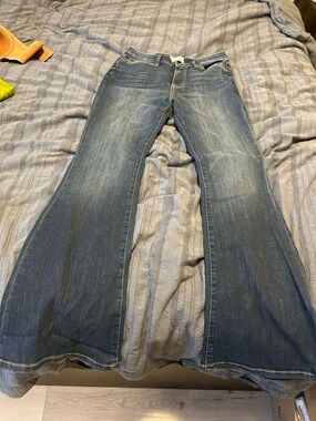 Women's Blue Flare Jeans - Classic Wide Leg Denim